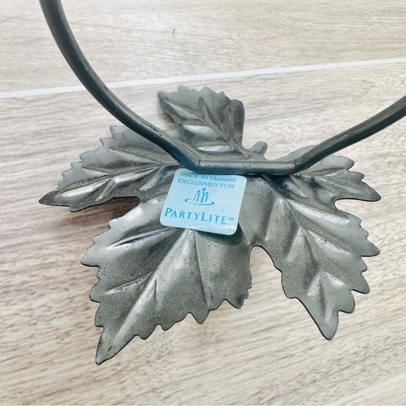 PartyLite Antique Grape Leaf Sconce Pair Frosted Glass Votives Autumn Vibes - Picture 8 of 16